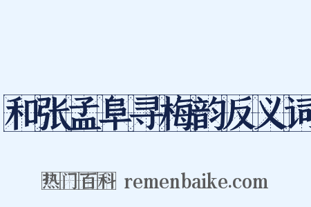 和张孟阜寻梅韵反义词是什么意思的图片